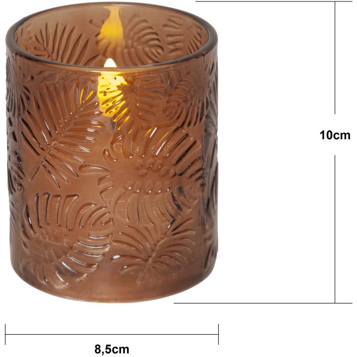 LED-blockljus Flamme Leaf Brun Star Trading – billede 3