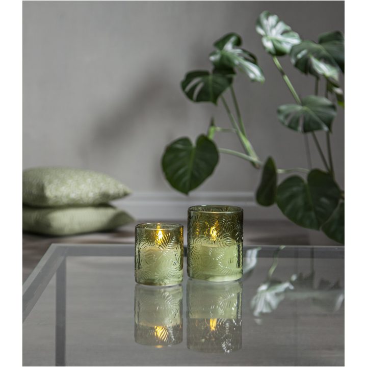 LED-blockljus Flamme Leaf Grön Star Trading – billede 7
