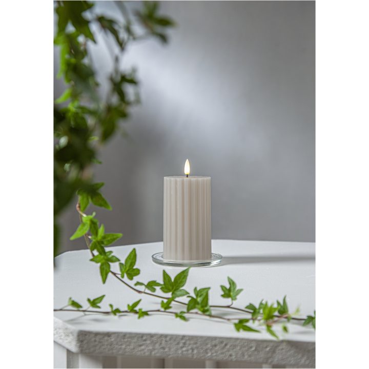 LED-blockljus Flamme Stripe Beige Star Trading – billede 2