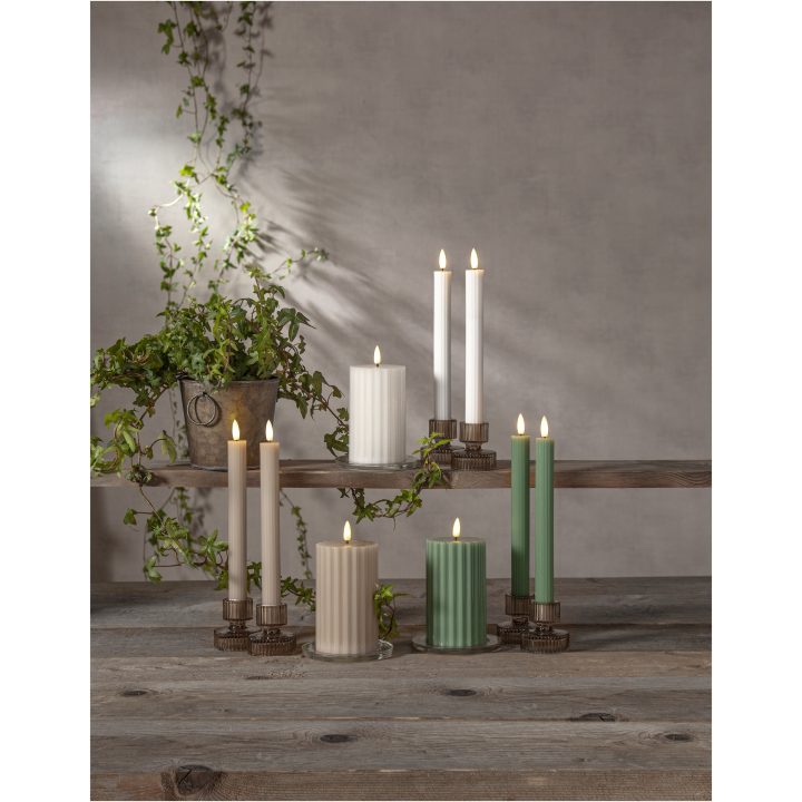 LED-blockljus Flamme Stripe Beige Star Trading – billede 11