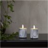 LED Bloklys 2-pak Flamme Marble Grå Star Trading – miniature 7