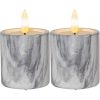 LED Bloklys 2-pak Flamme Marble Grå Star Trading – miniature 1