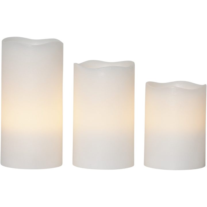 LED Bloklys 3-pak May Hvid Star Trading – billede 4