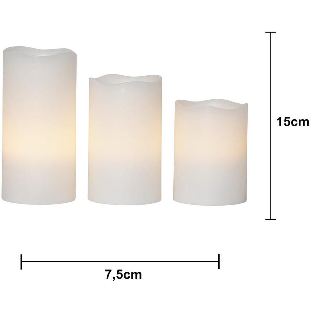 LED Bloklys 3-pak May Hvid Star Trading – billede 9