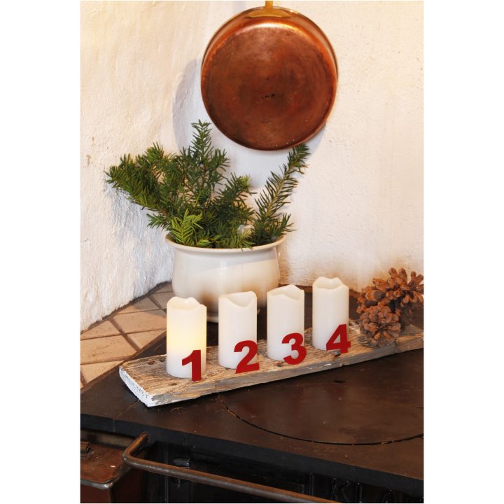 LED Bloklys 4-pak Advent Hvid Star Trading – billede 7
