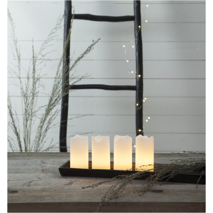 LED Bloklys 4-pak Advent Hvid Star Trading – billede 4