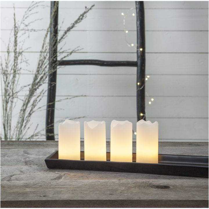 LED Bloklys 4-pak Advent Hvid Star Trading – billede 2