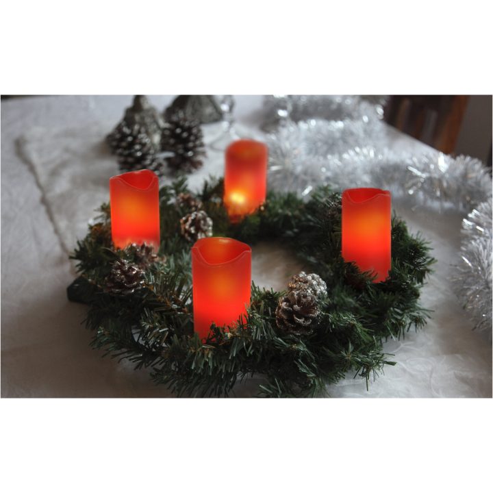 LED Bloklys 4-pak Advent Rød Star Trading – billede 8