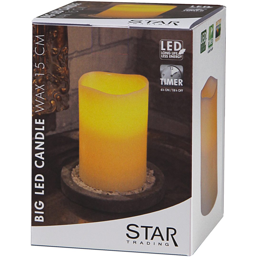 LED Bloklys Big Elfenben Star Trading – billede 3