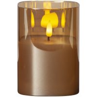 LED Bloklys Flamme Amber Star Trading