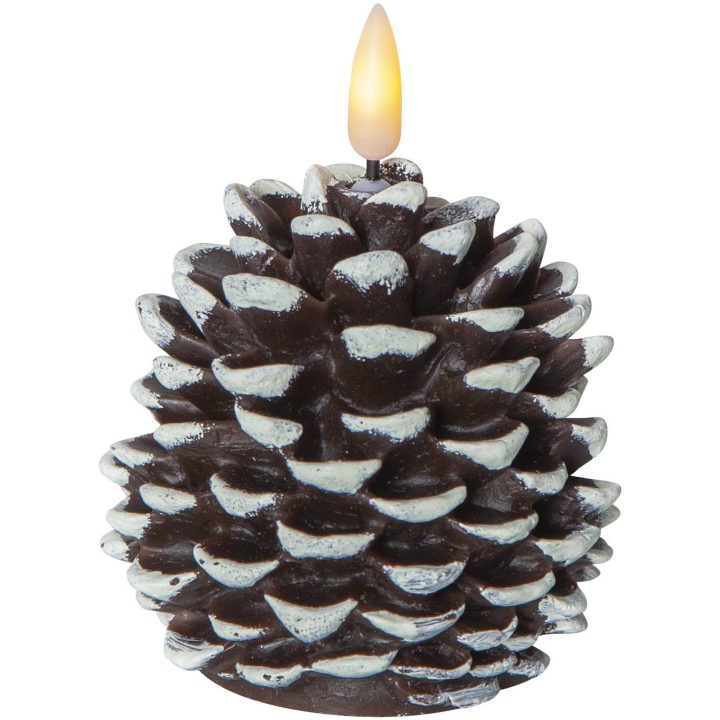 LED Bloklys Flamme Cone Brun Star Trading – billede 2