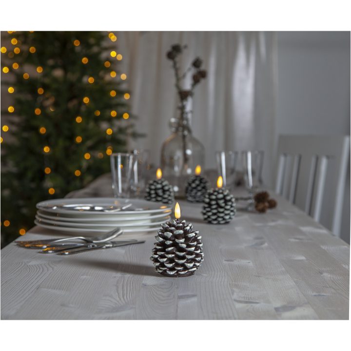 LED Bloklys Flamme Cone Brun Star Trading – billede 9