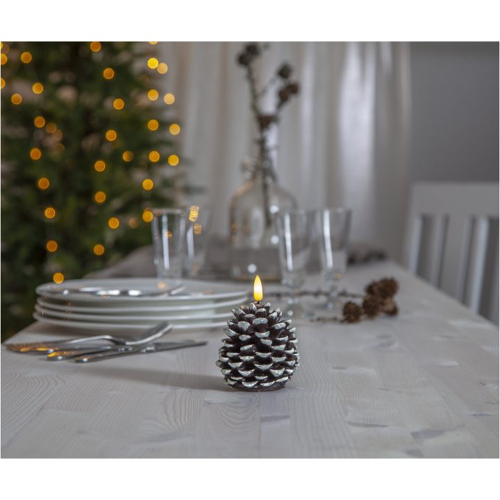 LED Bloklys Flamme Cone Brun Star Trading – billede 10