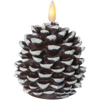 LED Bloklys Flamme Cone Brun Star Trading