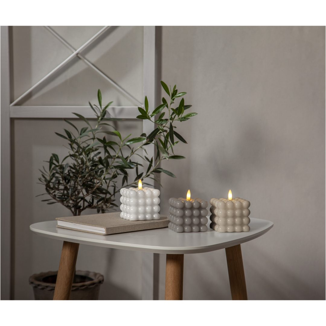 LED Bloklys Flamme Dot Beige Star Trading – billede 7