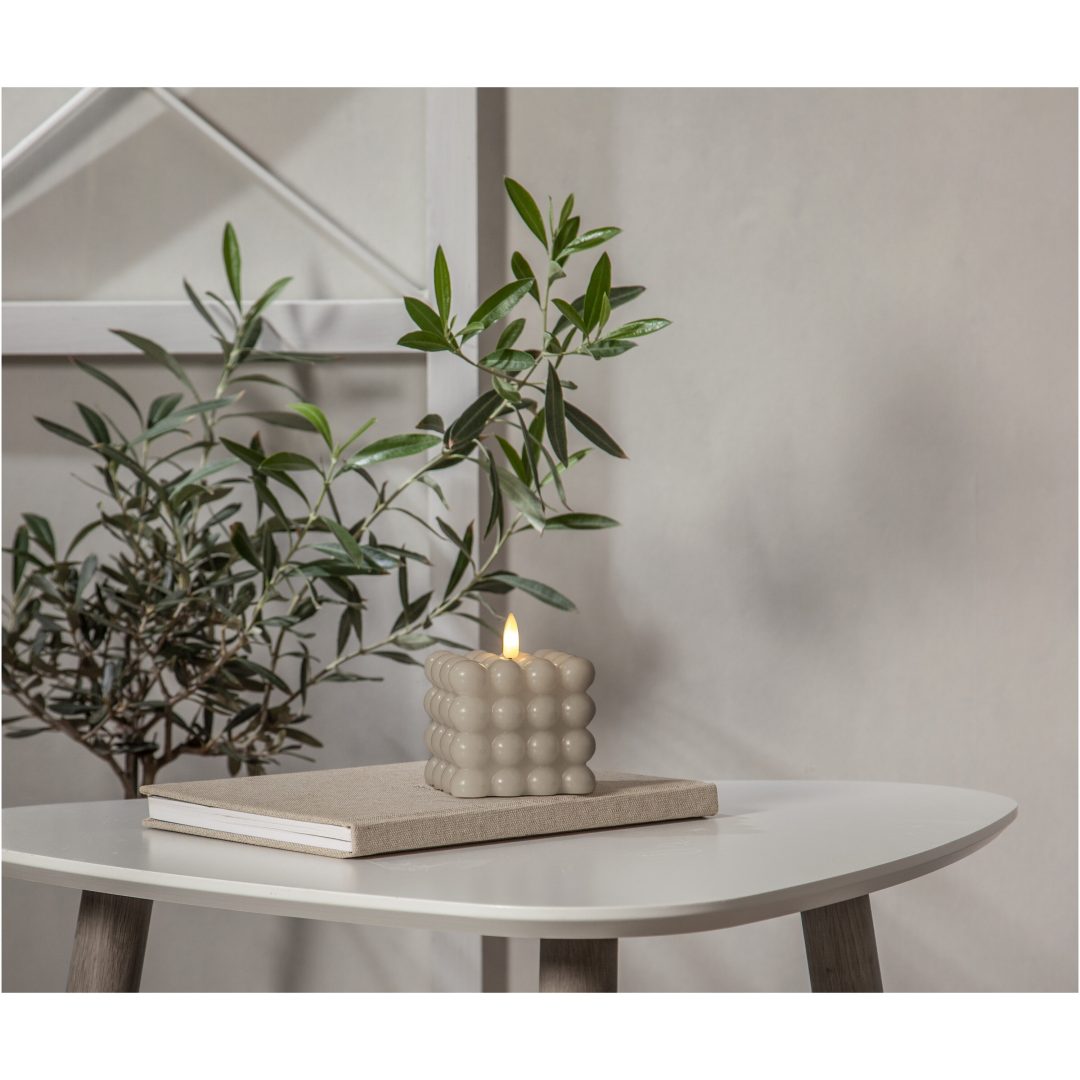 LED Bloklys Flamme Dot Beige Star Trading – billede 5