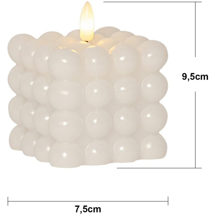 LED Bloklys Flamme Dot Hvid Star Trading – billede 8