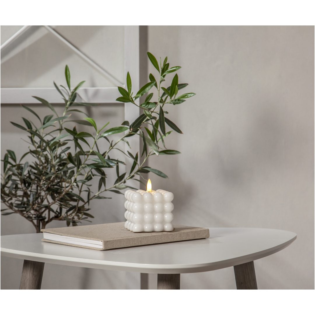 LED Bloklys Flamme Dot Hvid Star Trading – billede 5