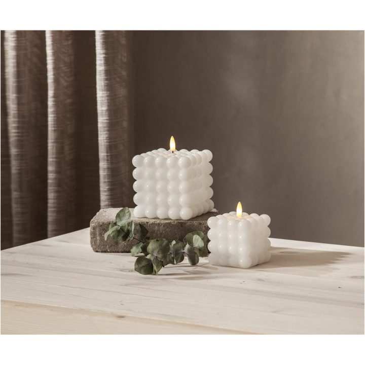 LED Bloklys Flamme Dot Hvid Star Trading – billede 5