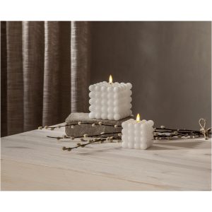 LED Bloklys Flamme Dot Hvid Star Trading