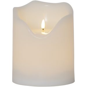 LED Bloklys Flamme Grand Hvid Star Trading