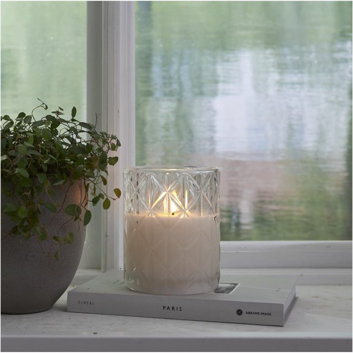 LED Bloklys Flamme Romb Transparent Star Trading – billede 7