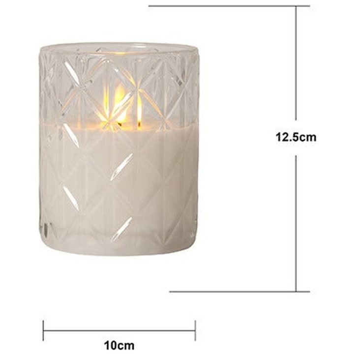 LED Bloklys Flamme Romb Transparent Star Trading – billede 4