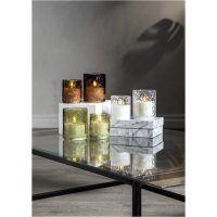 LED Bloklys Flamme Romb Transparent Star Trading