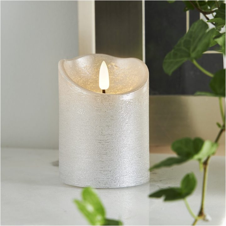 LED Bloklys Flamme Rustic Sølv Star Trading – billede 5