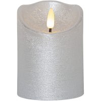 LED Bloklys Flamme Rustic Sølv Star Trading