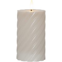 LED Bloklys Flamme Swirl Beige Star Trading