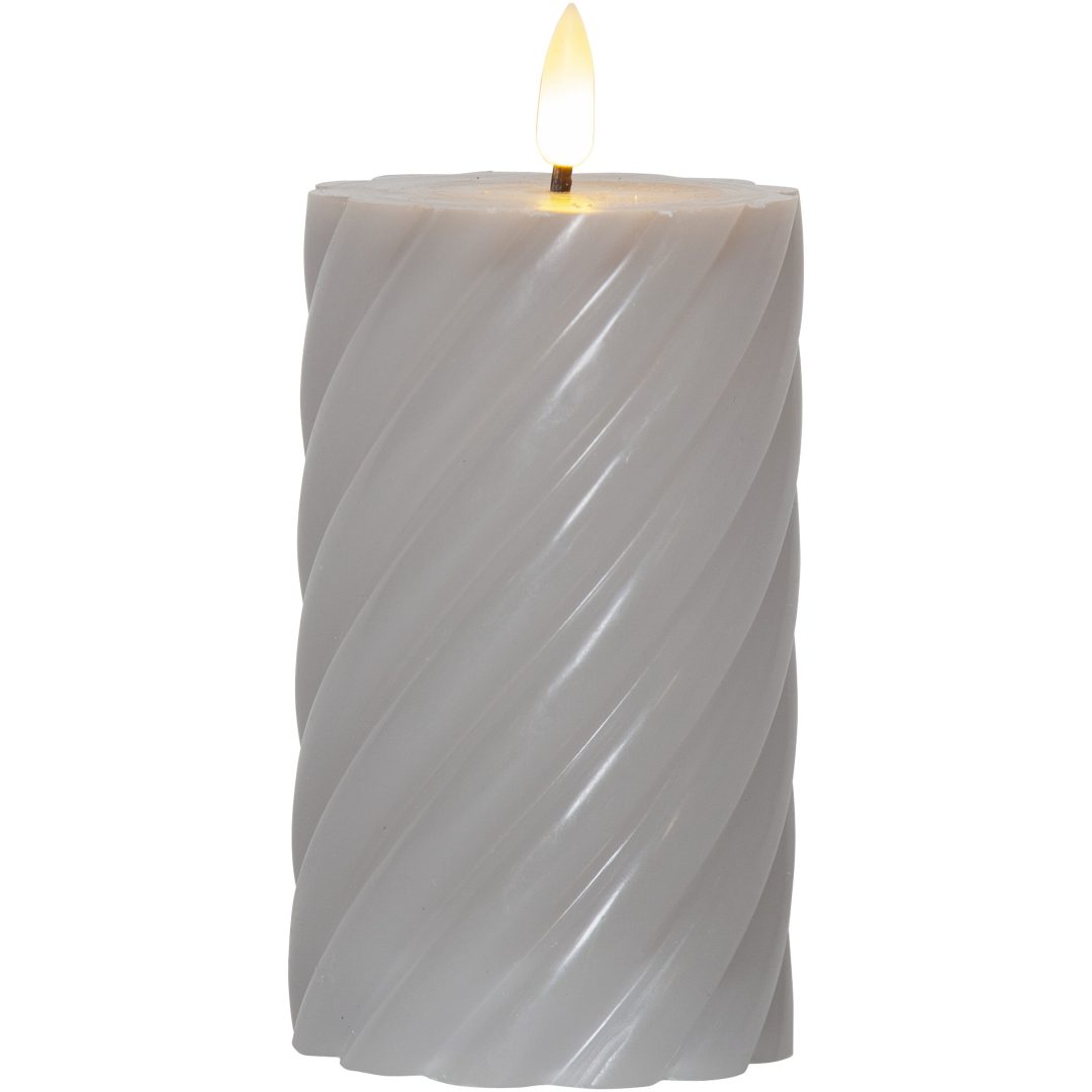 LED Bloklys Flamme Swirl Grå Star Trading – billede 7
