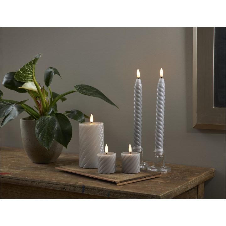 LED Bloklys Flamme Swirl Grå Star Trading – billede 3
