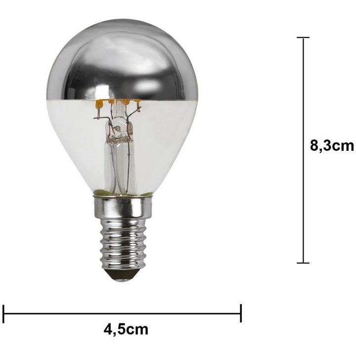 LED-lampa E14 Klot Top Coated Silver Star Trading – billede 2
