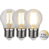 LED-lampa E27 G45 Clear 3-step memory