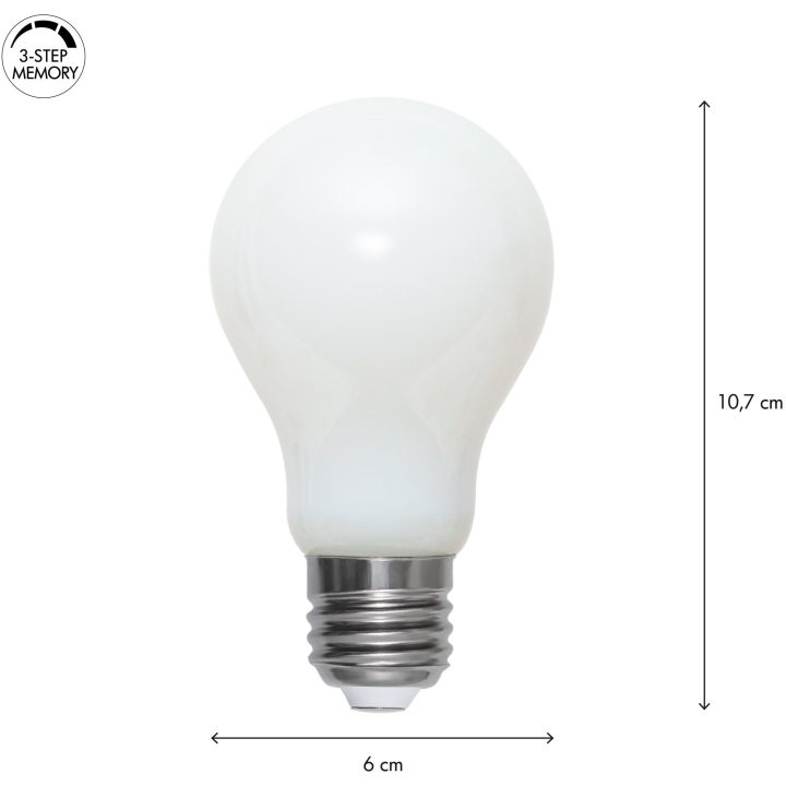 LED-lampa E27 Opaque Fil RA90 3-step Memo Opal Star Trading – billede 6
