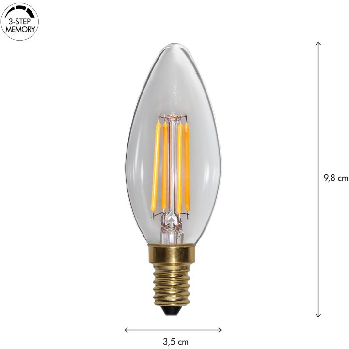 LED-pære E14 C35 Soft Glow 3-trins hukommelse STAR TRADING – billede 7