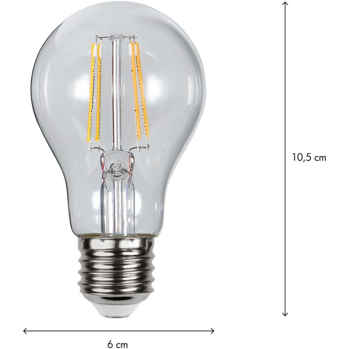 LED-pære E27 A60 Klar Transparent Star Trading – billede 4