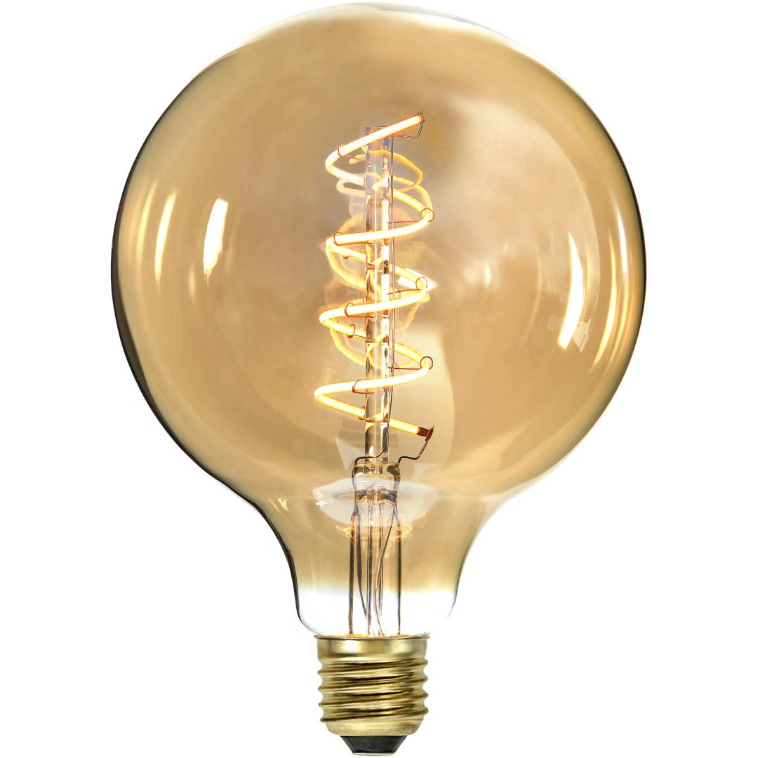 LED-pære E27 G125 Decoled Spiral Amber STAR TRADING – billede 5