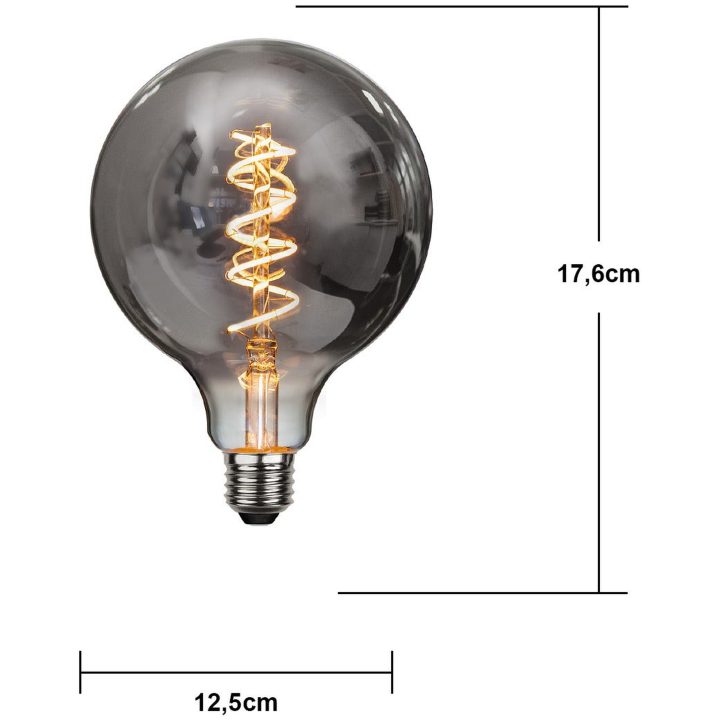 LED-pære E27 G125 Decoled Spiral Smoke STAR TRADING – billede 4