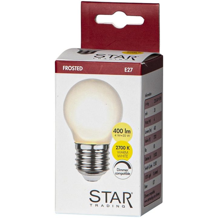 LED-pære E27 G45 Frosted Frostad Star Trading – billede 3