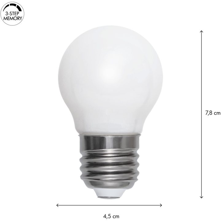 LED-pære E27 G45 Opaque Filament RA90 3-trins hukommelse Star Trading – billede 7