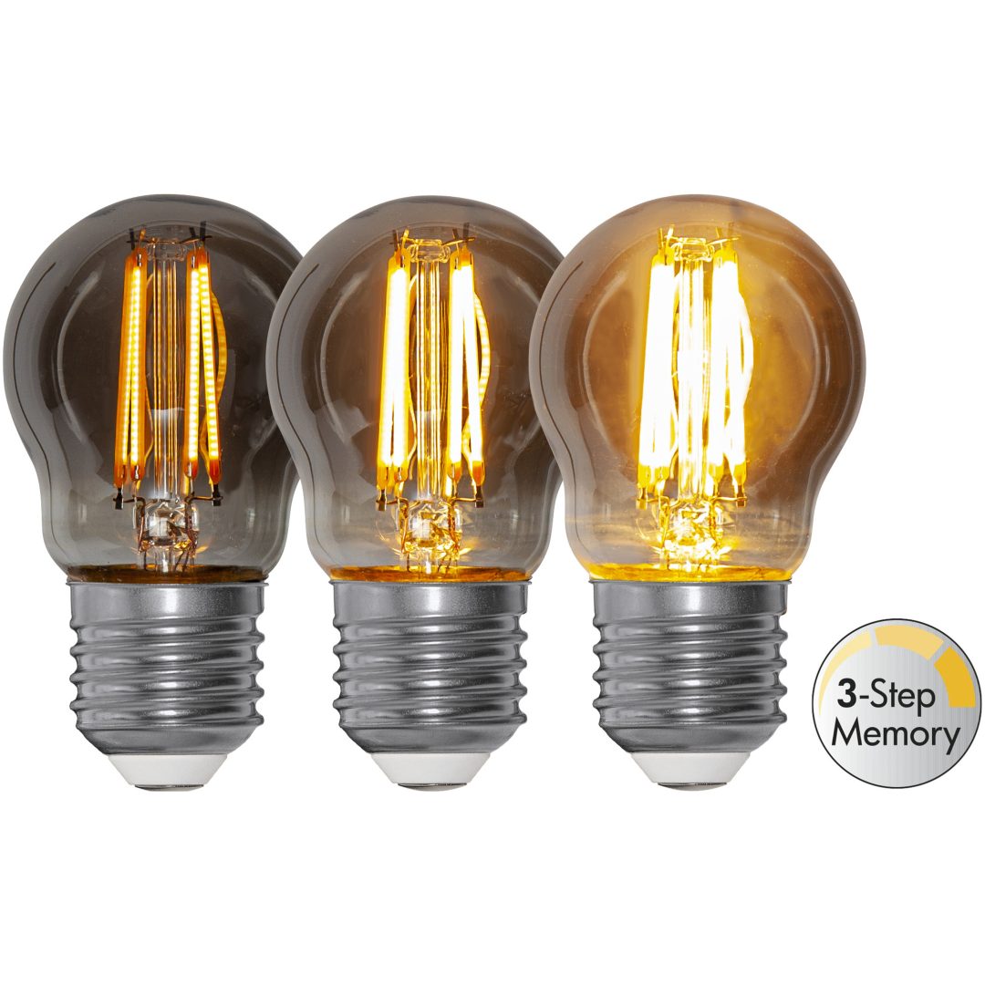 LED-pære E27 G45 Soft Glow Smoke 3-trins hukommelse STAR TRADING