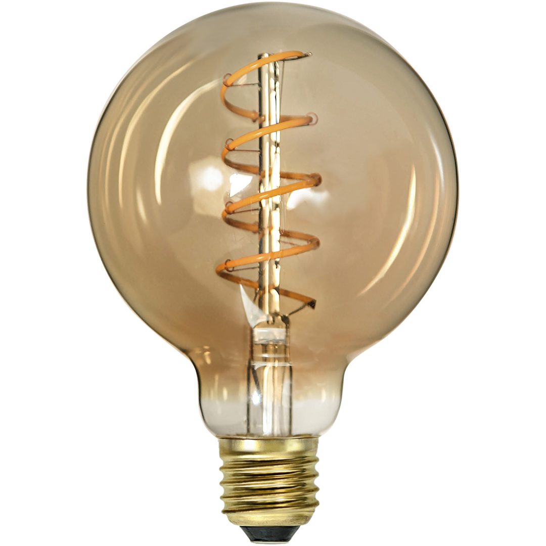LED-pære E27 G95 Decoled Spiral Amber STAR TRADING – billede 6