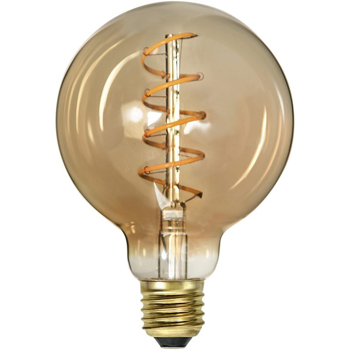 LED-pære E27 G95 Decoled Spiral Amber STAR TRADING – billede 6