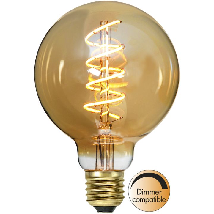 LED-pære E27 G95 Decoled Spiral Amber STAR TRADING – billede 4