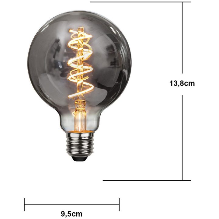 LED-pære E27 G95 Decoled Spiral Smoke STAR TRADING – billede 5