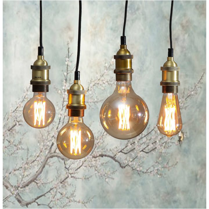 LED-pære E27 G95 Vintage Gold Amber Star Trading – billede 8