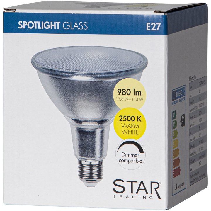 LED-pære E27 PAR38 Spotlight Glas Star Trading – billede 3