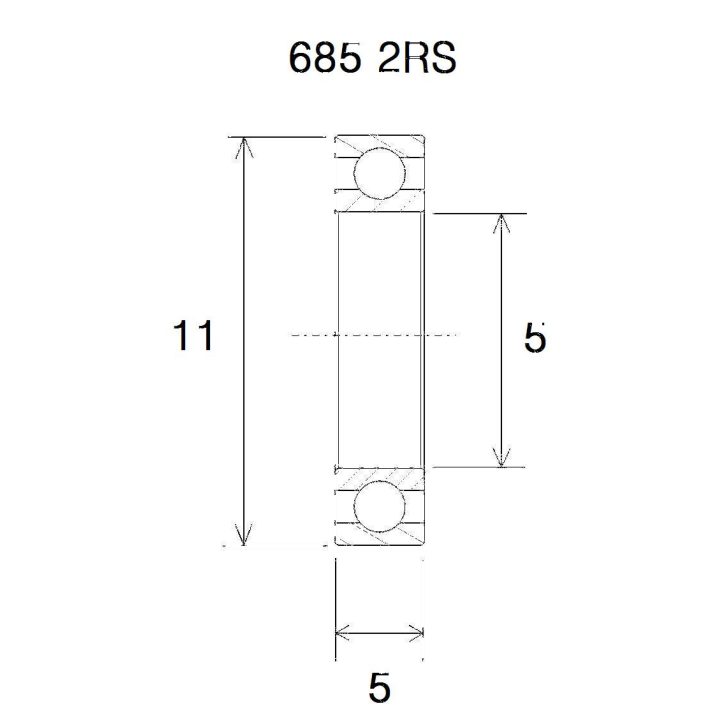 Leje 685-2rs B5 BLACK BEARING – billede 2